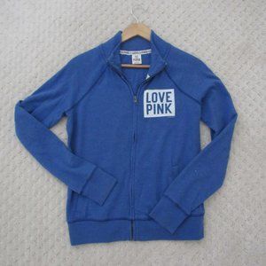 Victoria's Secret Pink Line blue zip sweatshirt